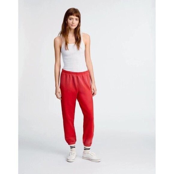 NWT Re/Done 80s Jogger Sweatpants Terry Pull On Faded Crimson Red Slouchy Sz M - Picture 1 of 10